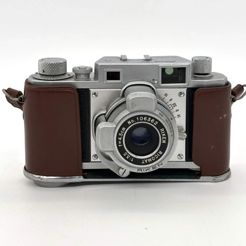 Vintage Ricoh 35 Rangefinder Camera Riken Ricomat 45mm f3.5 Lens Leather Case